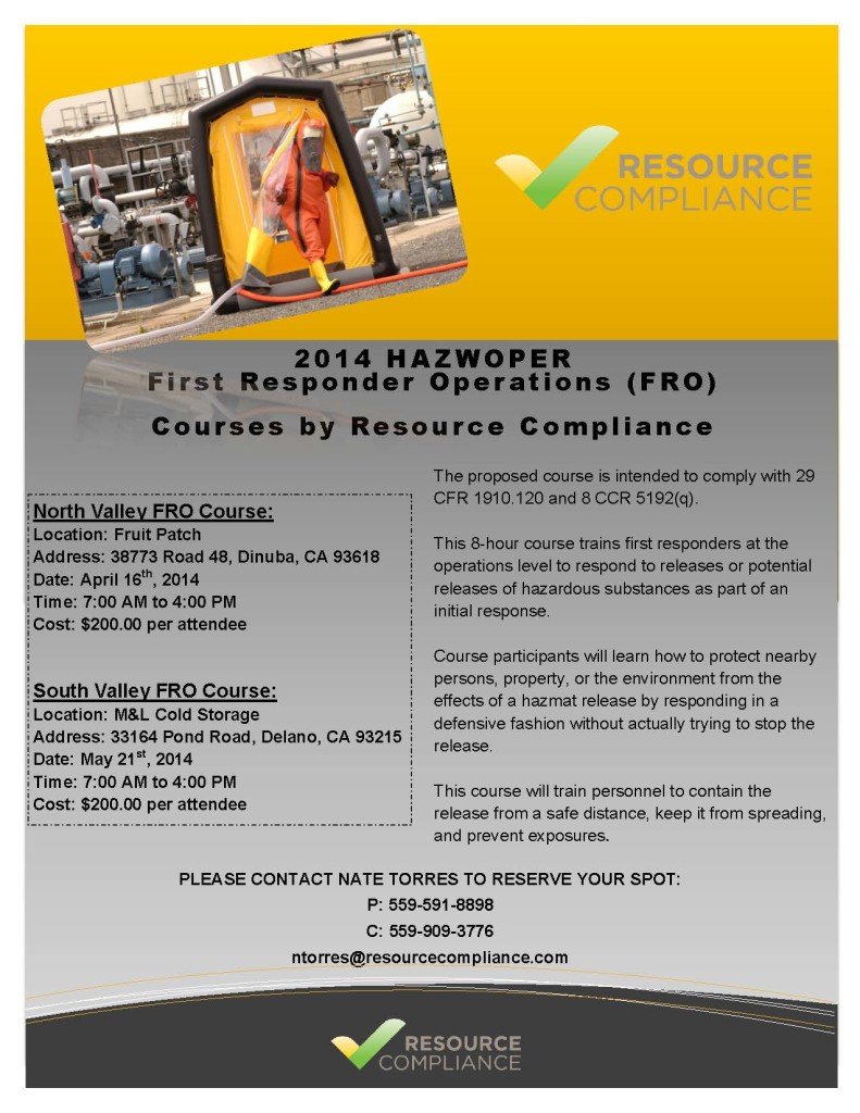 2014 FRO Course Flyer